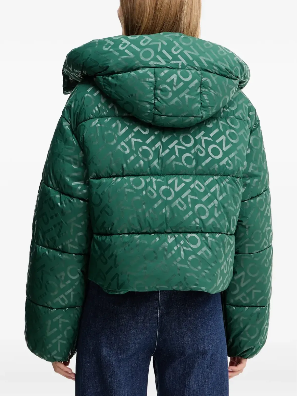 PINKO hooded logo-pattern jacket - Green - 画像3