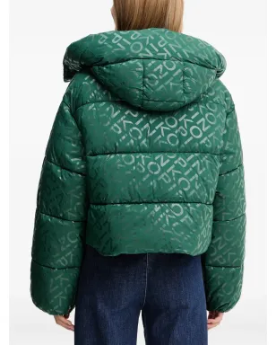 PINKO hooded logo-pattern jacket - Green - サムネイル3