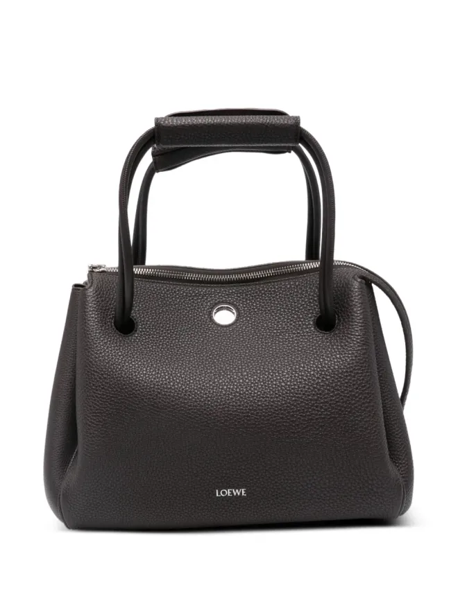 LOEWE LOEWE トップハンドル テクスチャードレザー サッチェルバッグ - ブラウンの商品画像