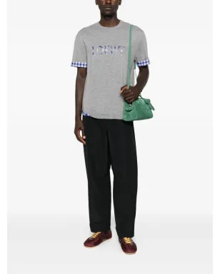 LOEWE ロゴディテール チェック柄 Tシャツ - グレー - サムネイル2