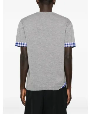 LOEWE ロゴディテール チェック柄 Tシャツ - グレー - サムネイル3