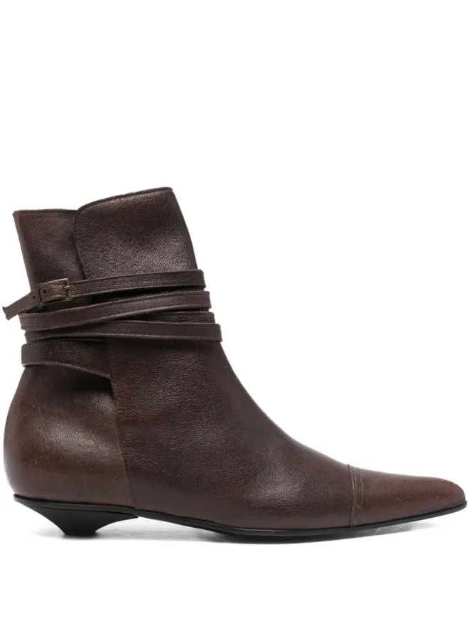 Romeo Gigli Pre-Owned Romeo Gigli Pre-Owned 1990年代 レザー アンクルブーツの商品画像