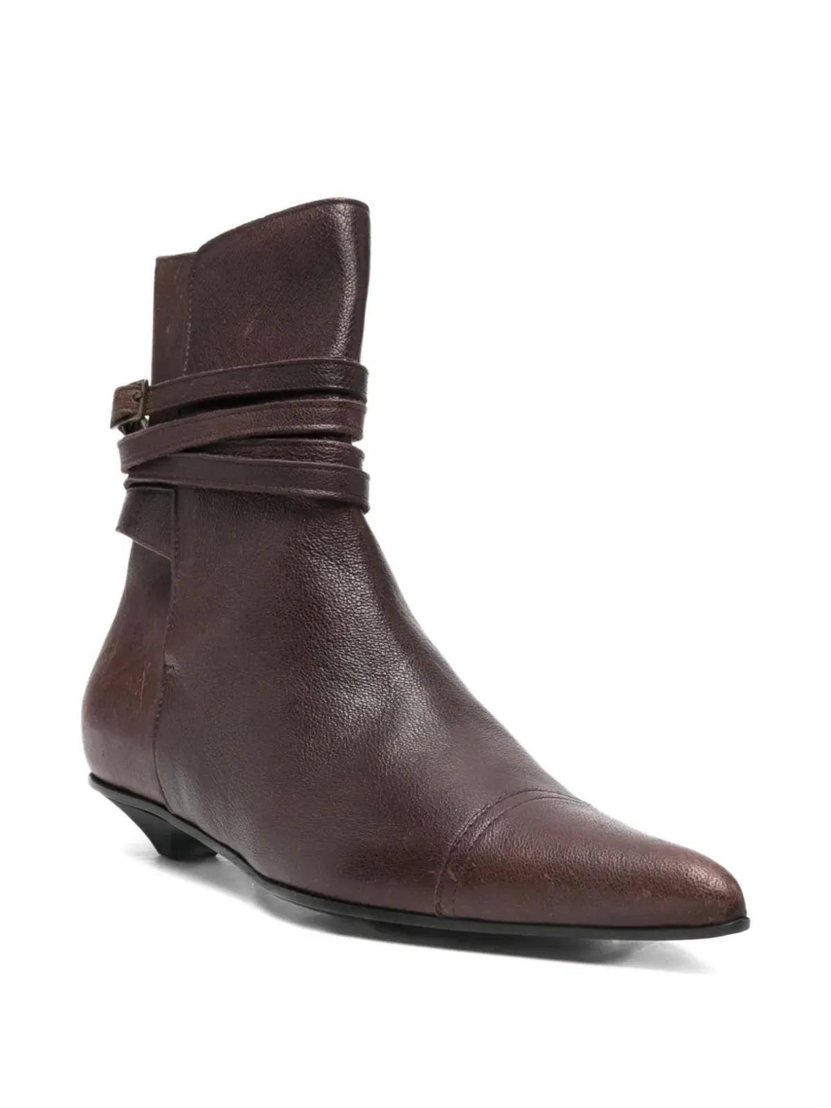 Romeo Gigli Pre-Owned 1990年代 レザー アンクルブーツ - 画像2