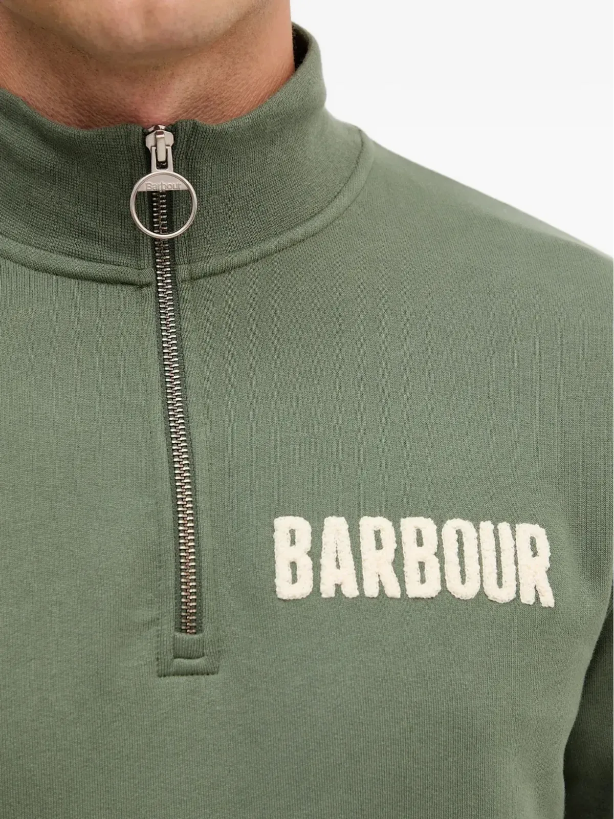 Barbour 半ジップ ロゴプリント スウェットシャツ - 画像4