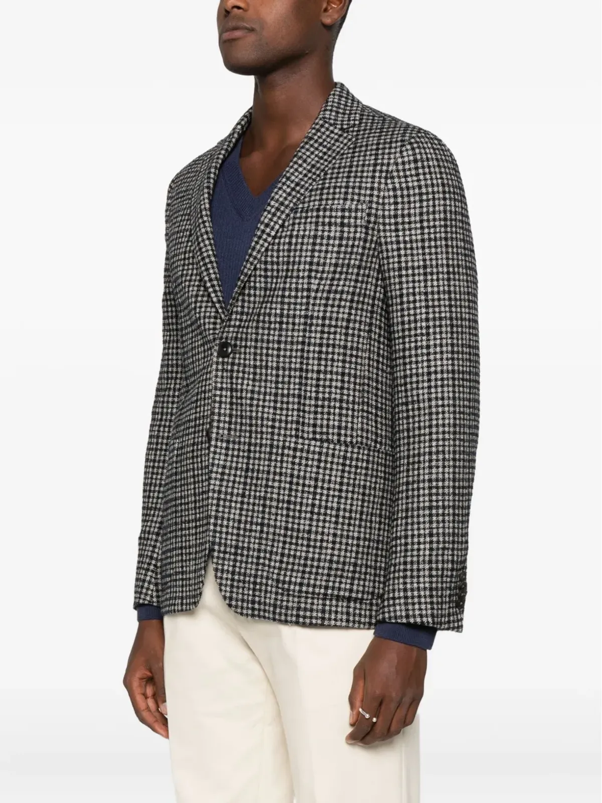 Zegna チェック柄2ポケットブレザー - 画像3