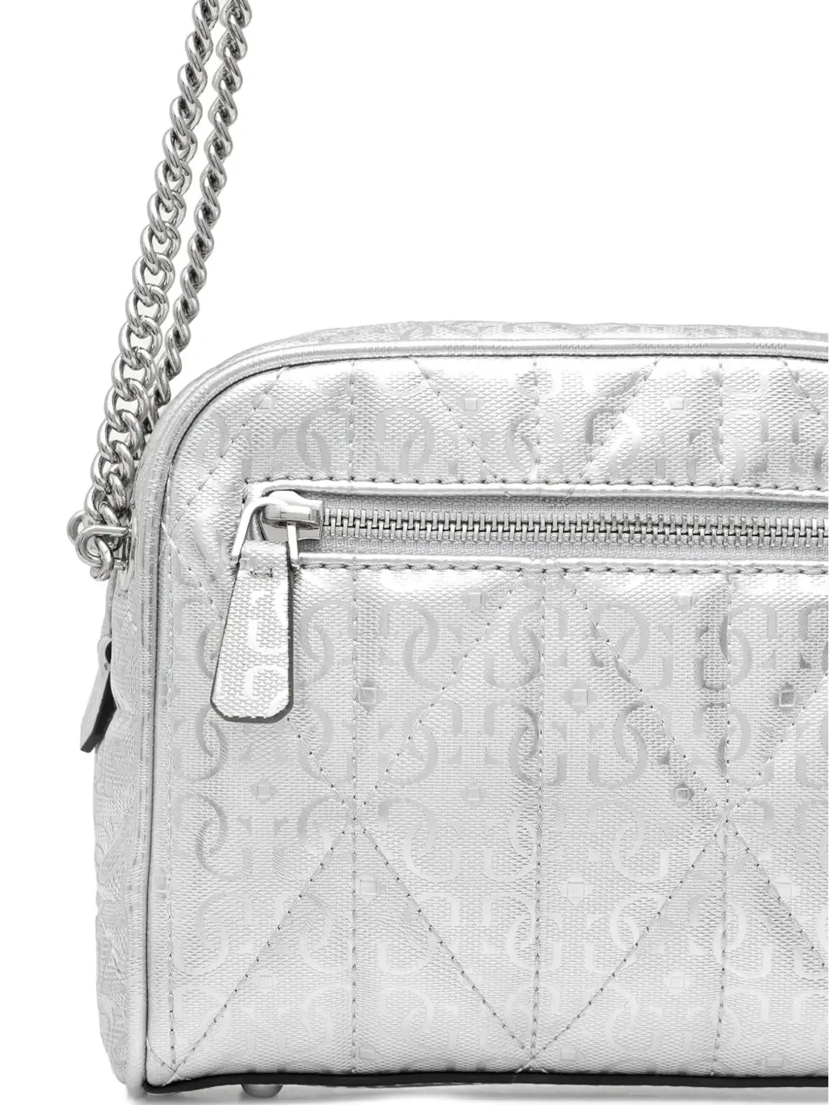 GUESS USA Aldina 4G キルテッド チェーンストラップ ミニバッグ - グレー - 画像5