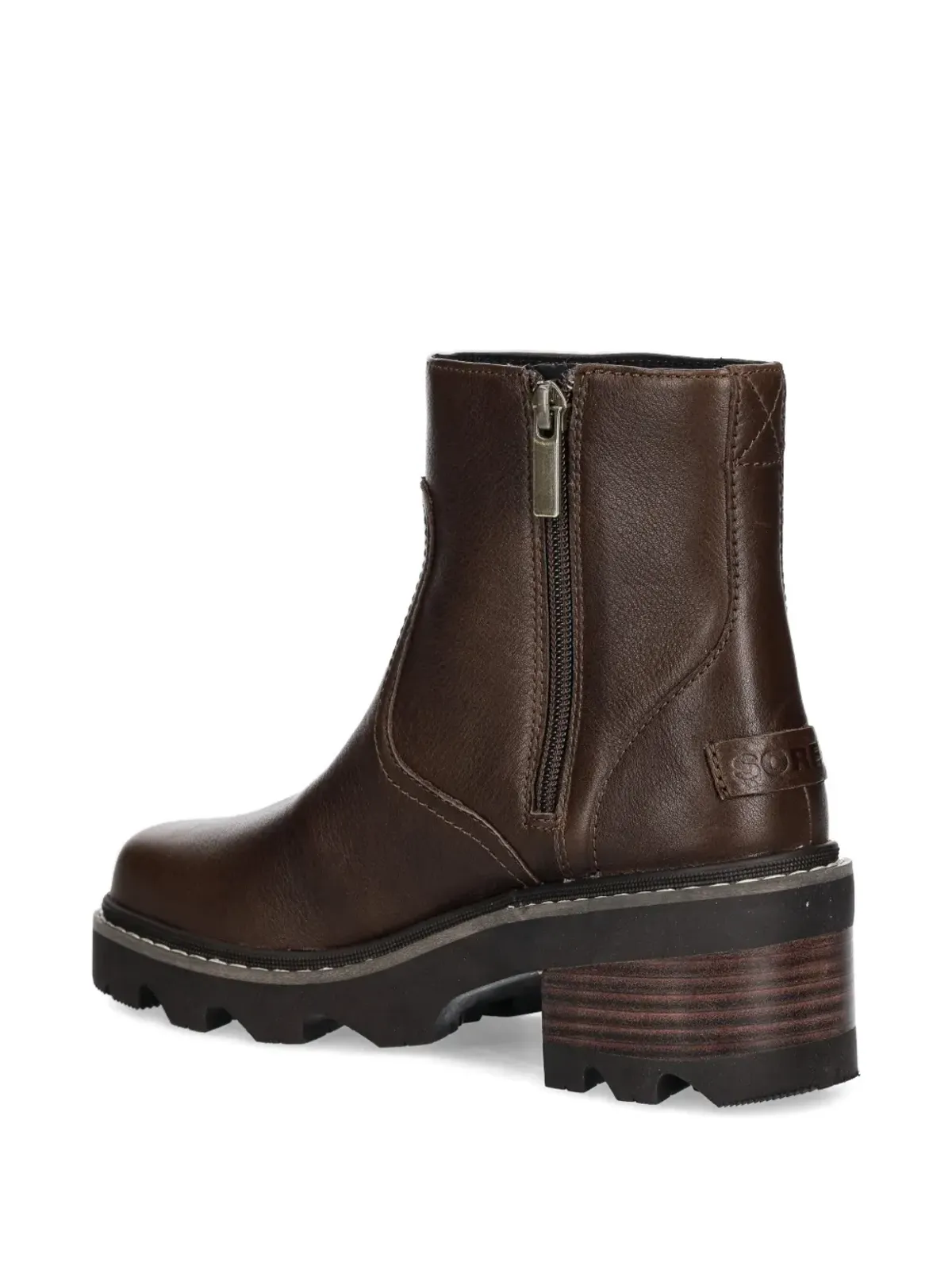 SOREL ジョーン ブロックヒール サイドジップ ブーツ - ブラウン - 画像4