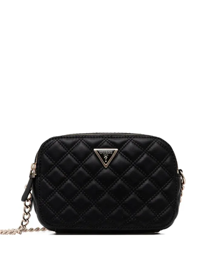 GUESS USA GUESS USA quilted-design chain-strap crossbody bag - Blackの商品画像