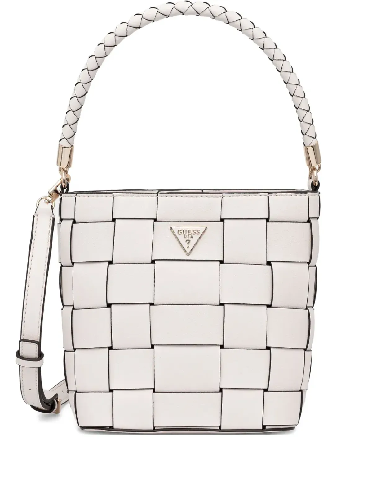 GUESS USA 織り込みトップハンドル トートバッグ - 画像1