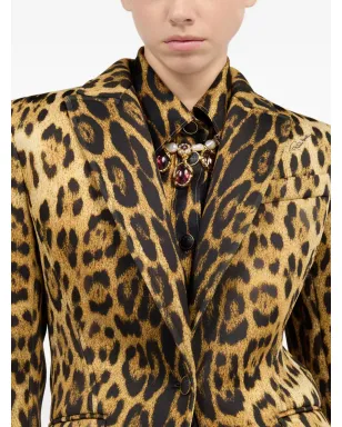 Roberto Cavalli ジャガー柄 シングルブレスト ブレザー ブラウン - サムネイル5