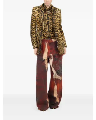 Roberto Cavalli ジャガー柄 シングルブレスト ブレザー ブラウン - サムネイル2