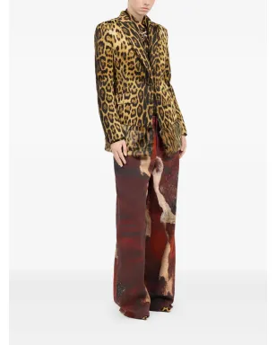 Roberto Cavalli ジャガー柄 シングルブレスト ブレザー ブラウン - サムネイル3