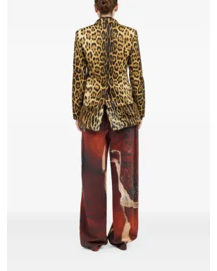 Roberto Cavalli ジャガー柄 シングルブレスト ブレザー ブラウン - サムネイル4