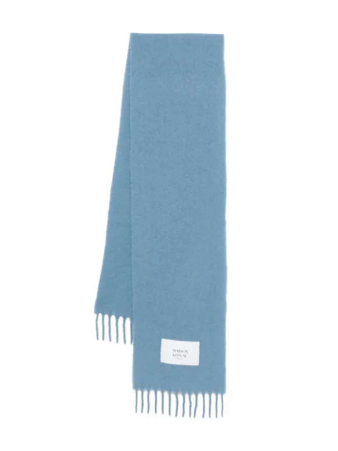 Maison Kitsuné Maison Kitsuné フリンジ付きロゴパッチスカーフの商品画像