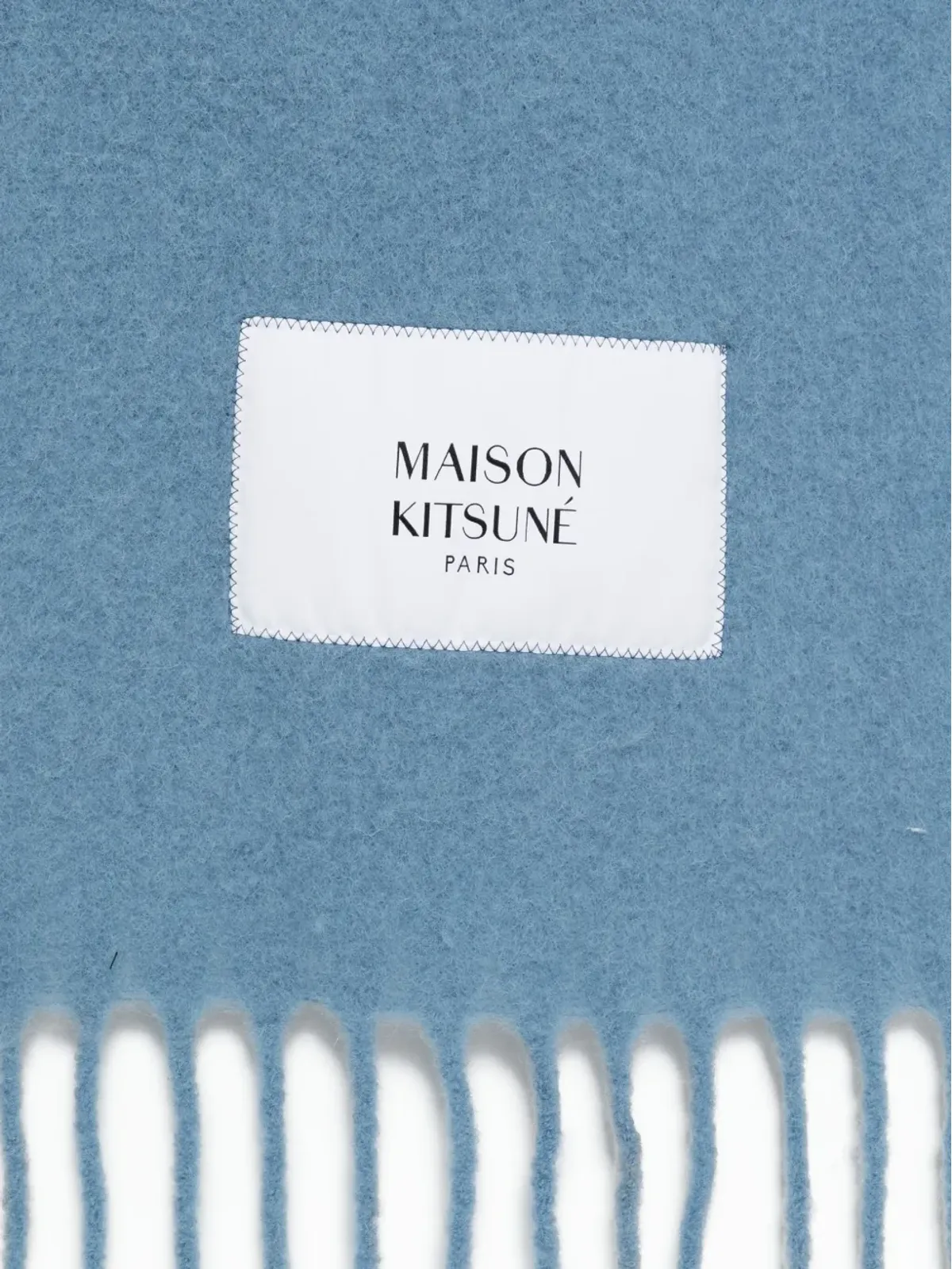 Maison Kitsuné フリンジ付きロゴパッチスカーフ - 画像3