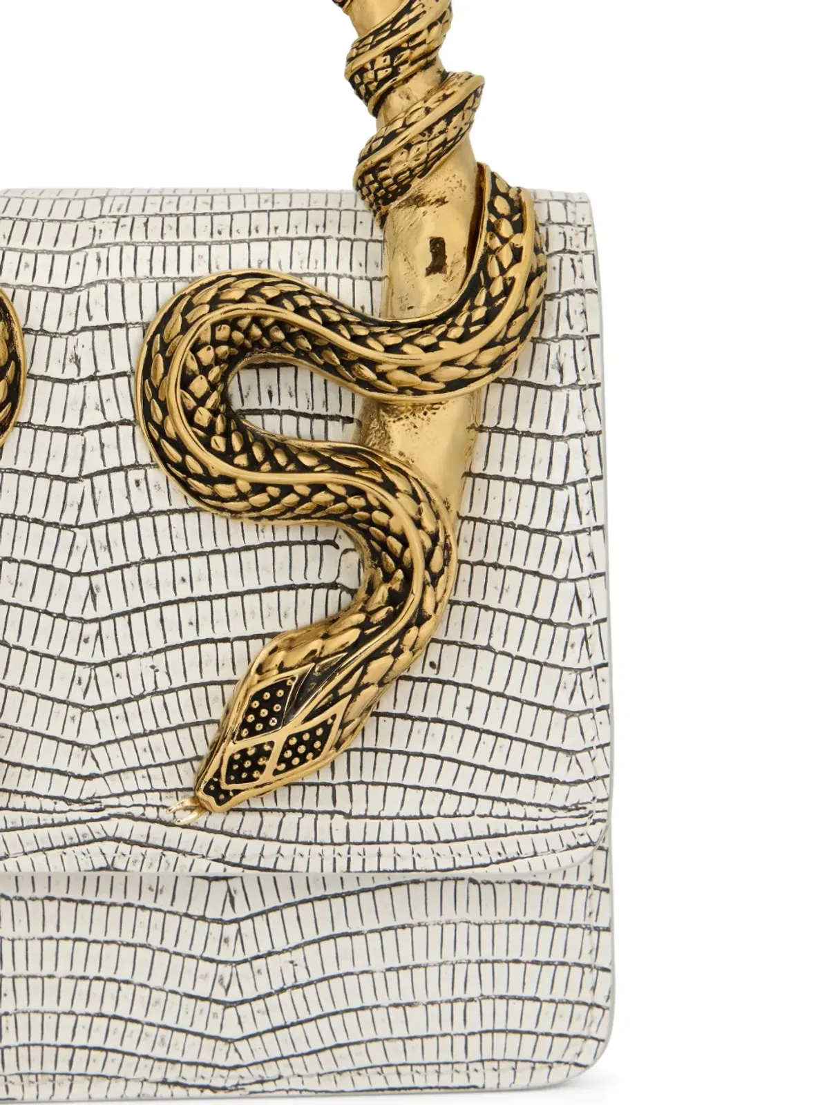 Roberto Cavalli スネークハンドル トートバッグ - 画像4