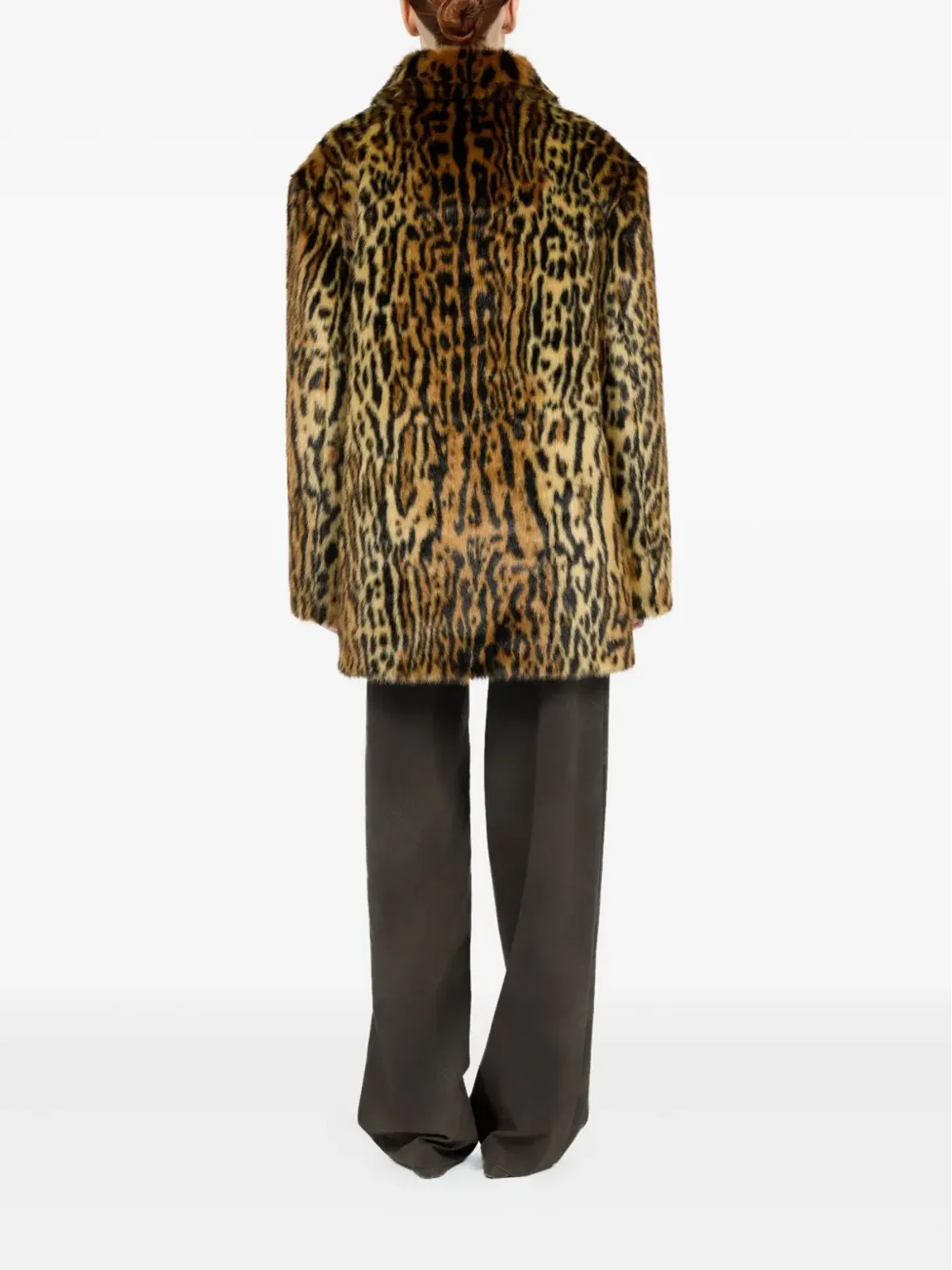 Roberto Cavalli レオパード柄ボタンコート - 画像4