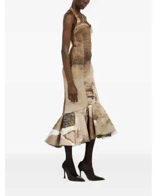 Roberto Cavalli マーブルプリント ミディドレス - サムネイル3