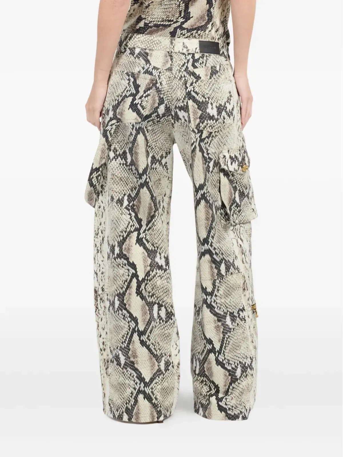 Roberto Cavalli パイソンプリントカーゴパンツ - 画像3