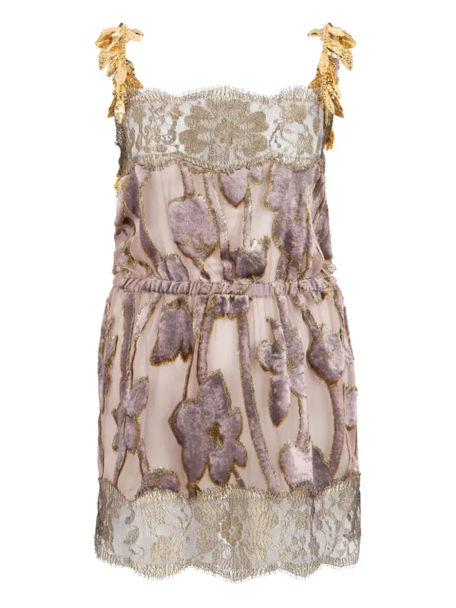 Roberto Cavalli Roberto Cavalli 花柄葉ストラップドレスの商品画像
