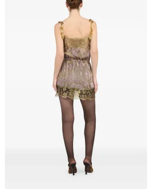 Roberto Cavalli 花柄葉ストラップドレス - サムネイル4