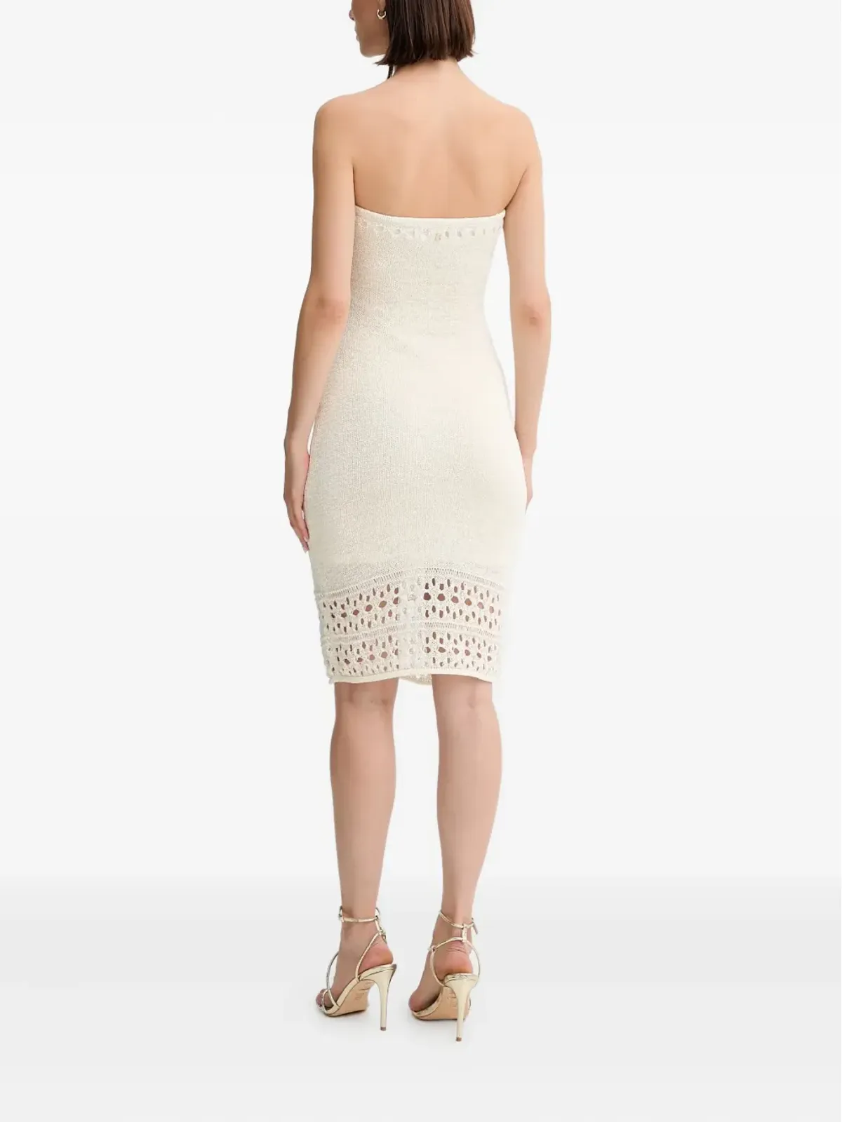 GUESS USA Leahストラップレスミディドレス - 画像3