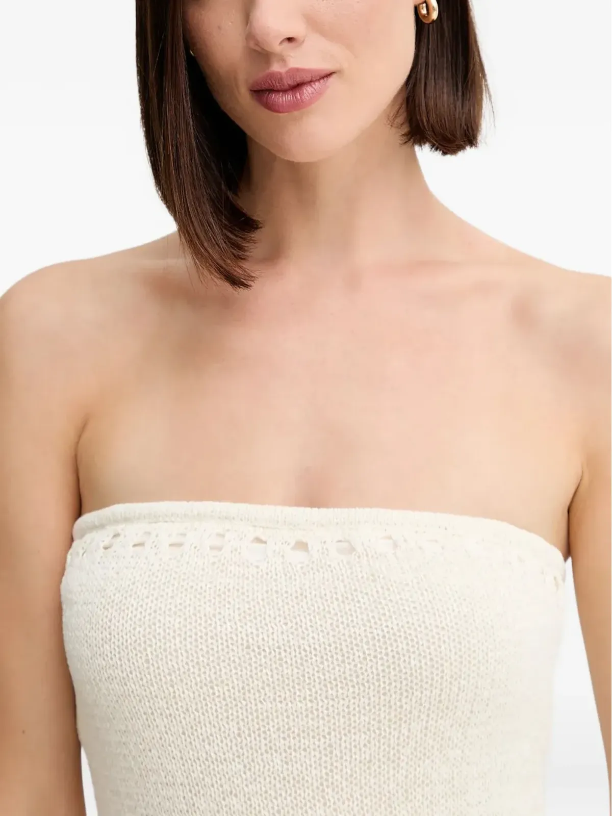 GUESS USA Leahストラップレスミディドレス - 画像4