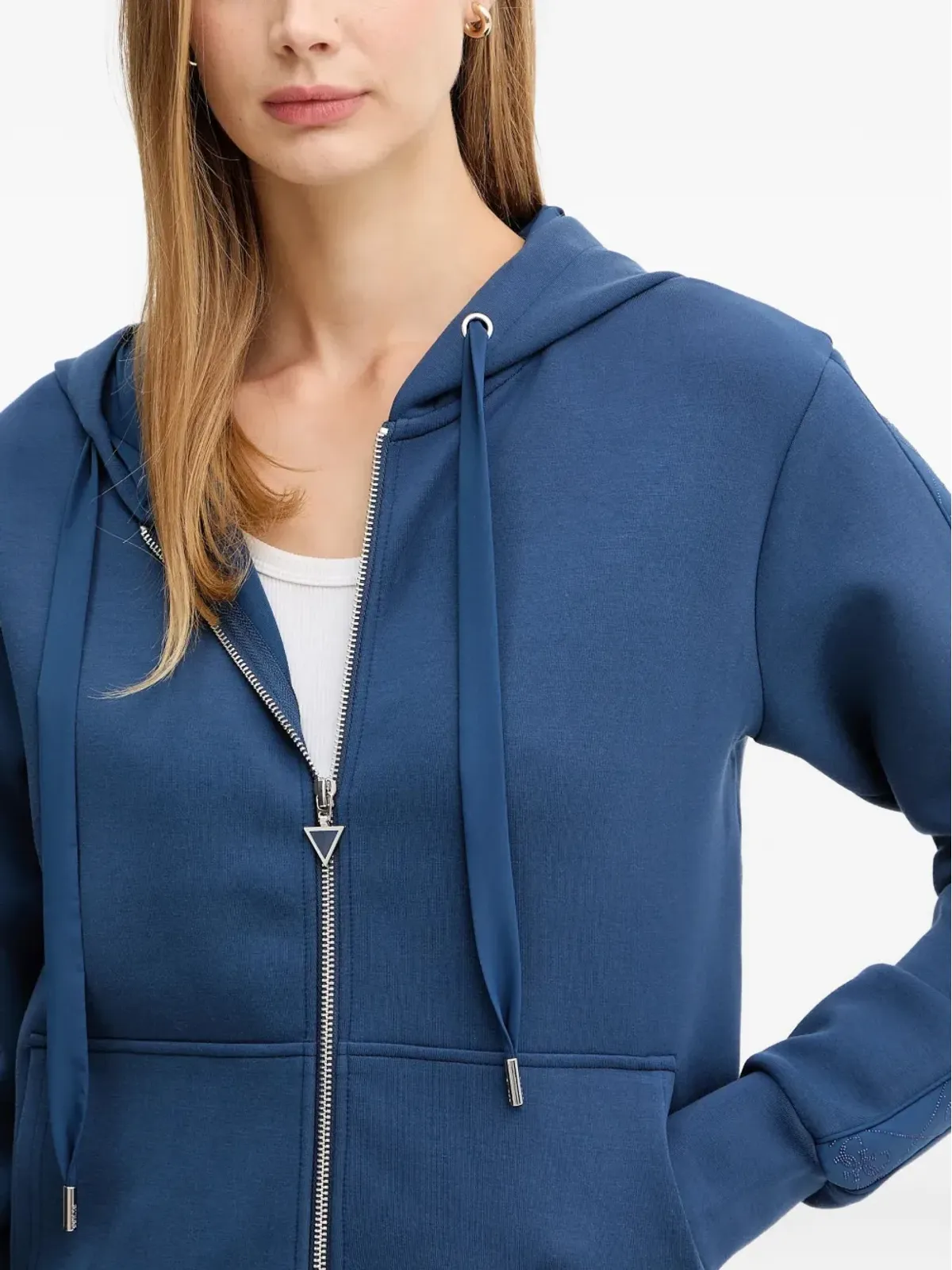 GUESS USA ジップディテール フード付きパーカー - 画像5