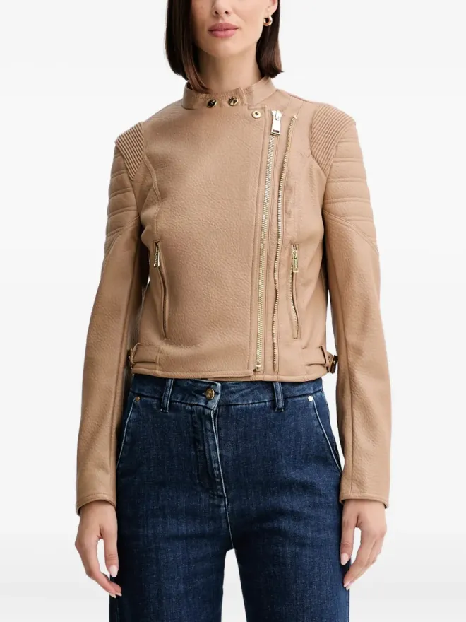 GUESS USA GUESS USA フェイクレザー バイカージャケット ブラウンの商品画像