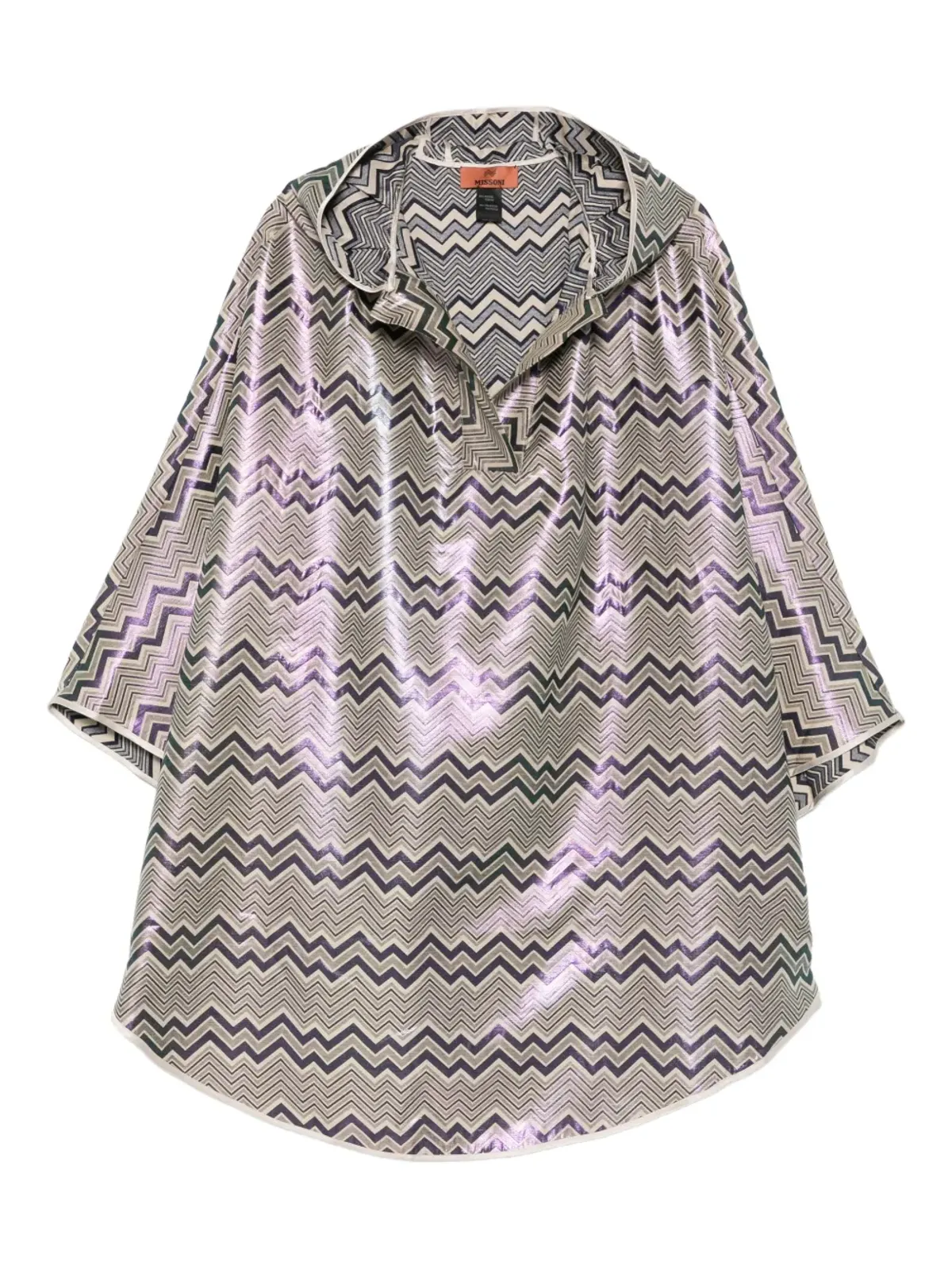 Missoni チェボン柄フード付きケープ - ブルー - 画像1