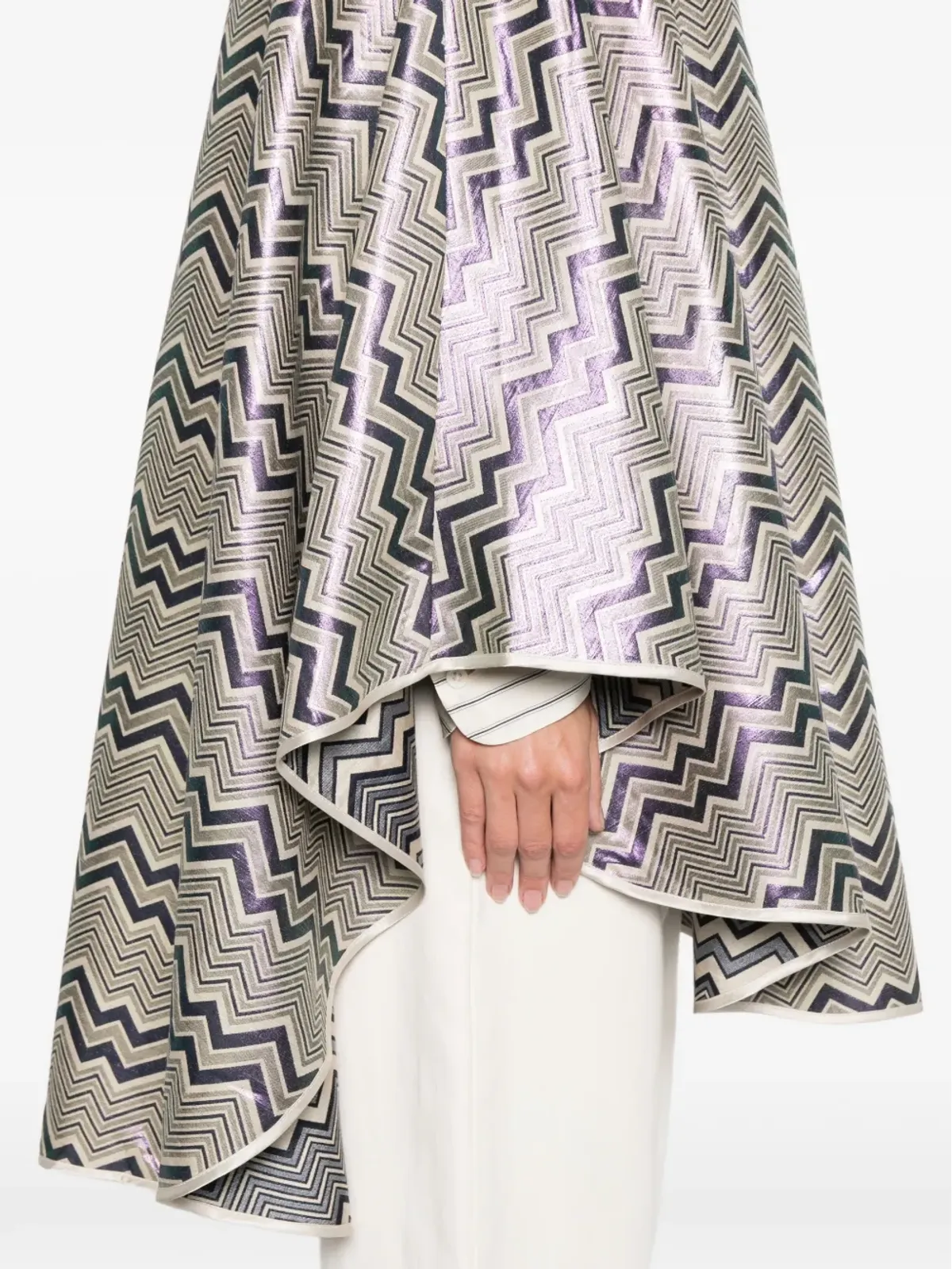 Missoni チェボン柄フード付きケープ - ブルー - 画像5