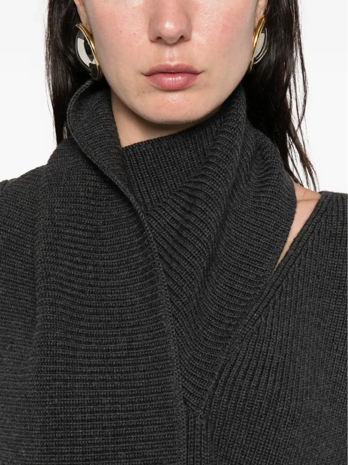 Erika Cavallini スカーフディテール付きニットセーター - 画像5