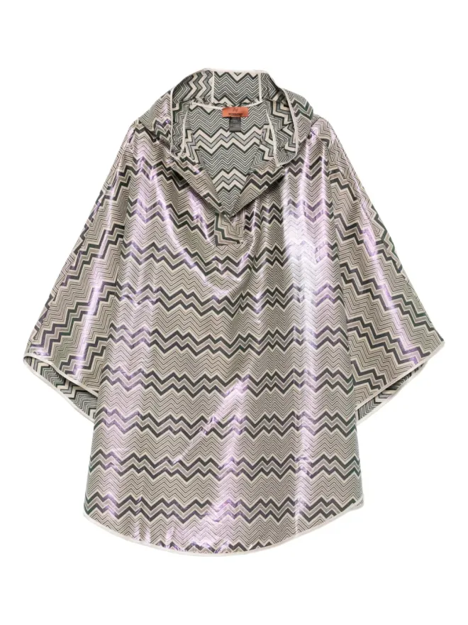 Missoni Missoni フード付きヘリンボーン柄ケープの商品画像