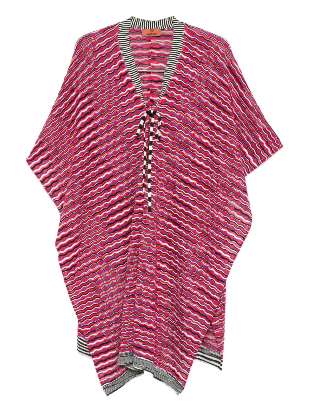 Missoni ストライプタイ付きポンチョ - 画像1