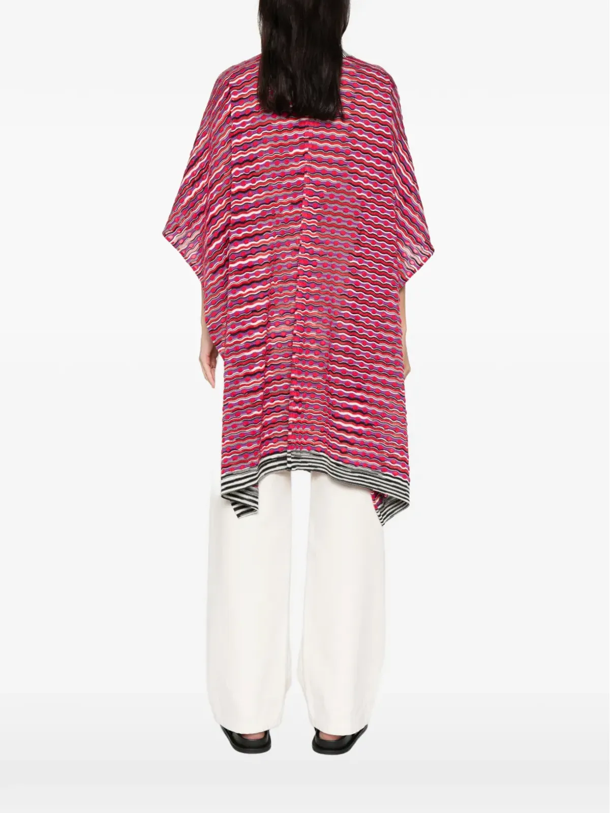Missoni ストライプタイ付きポンチョ - 画像4