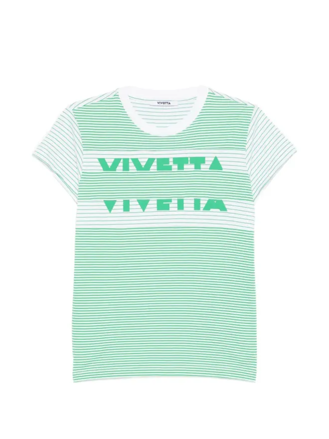Vivetta Vivetta ストライプTシャツ - グリーンの商品画像