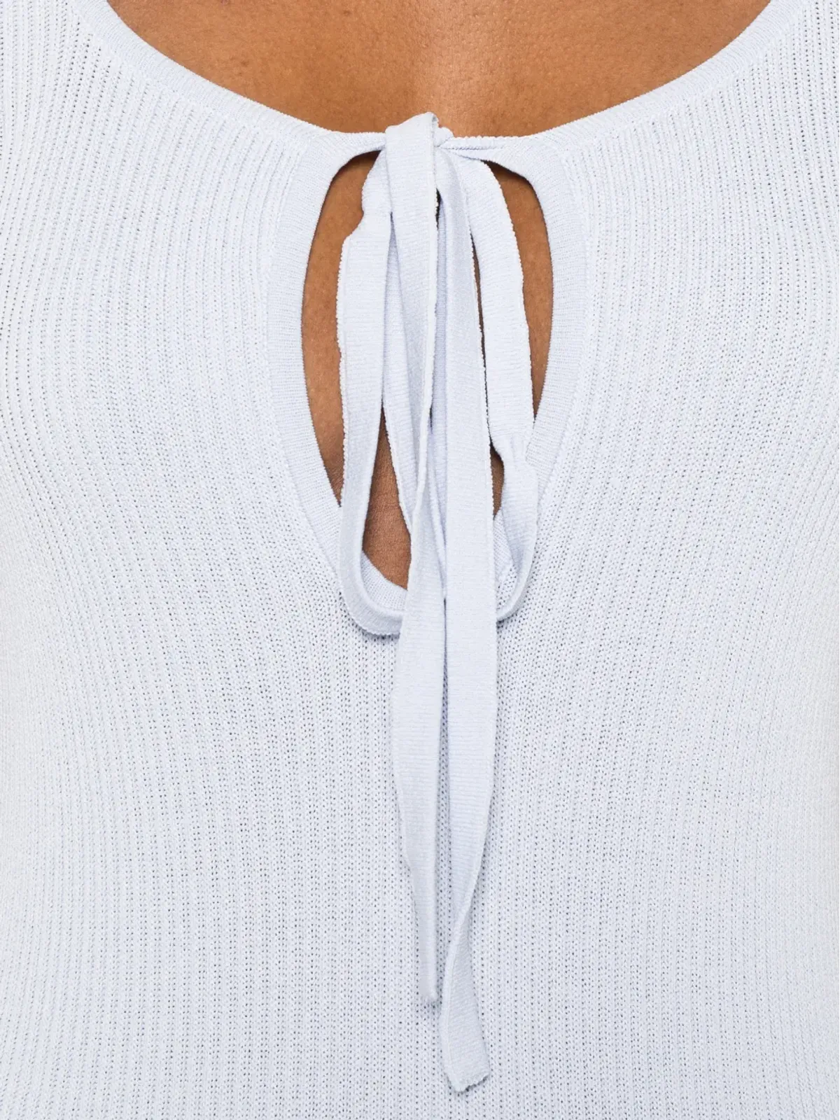 Erika Cavallini タイネックリブ編みドレス - ブルー - 画像5