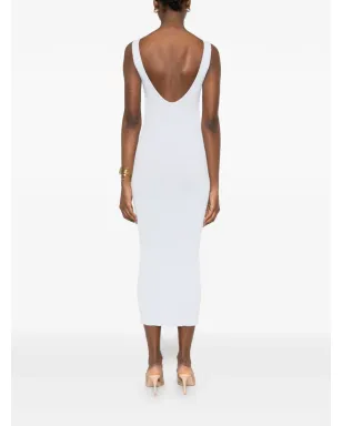 Erika Cavallini タイネックリブ編みドレス - ブルー - サムネイル4