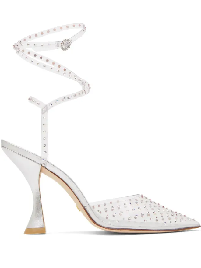 Stuart Weitzman Stuart Weitzman Glam Xcurve エンベリッシュド パンプス - ホワイトの商品画像
