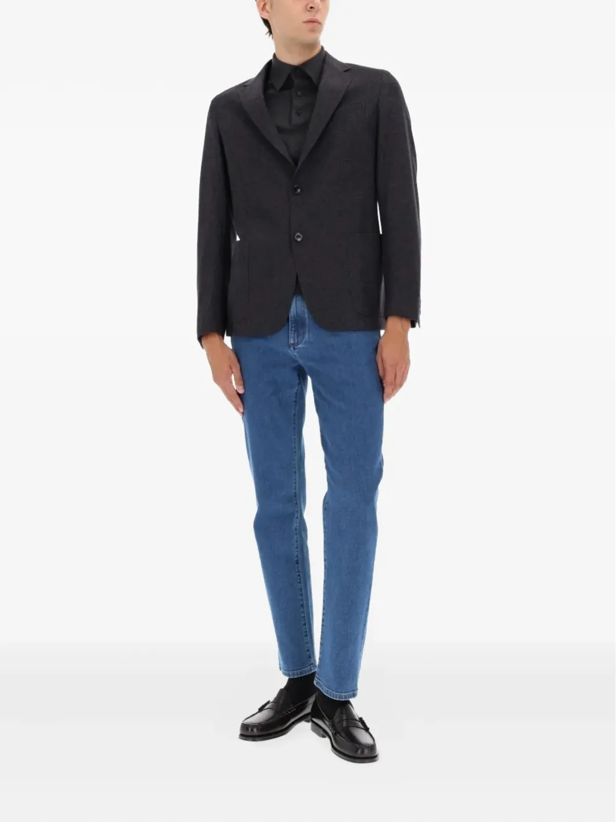 Zegna ボタン付きジャケット グレー - 画像2