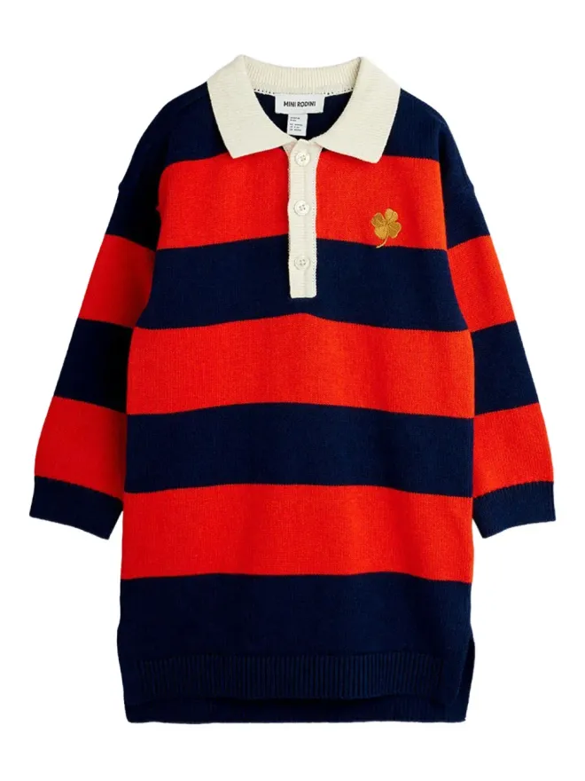 Mini Rodini Mini Rodini ストライプクローバーアップリケドレスの商品画像
