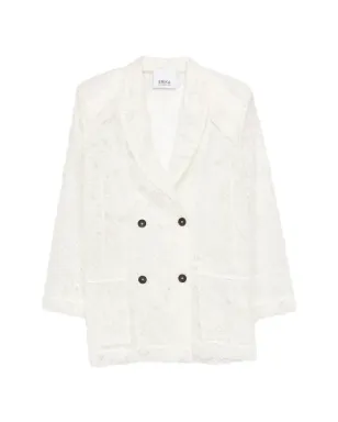 Erika Cavallini ダブルブレスト フリンジジャケット - White - サムネイル1