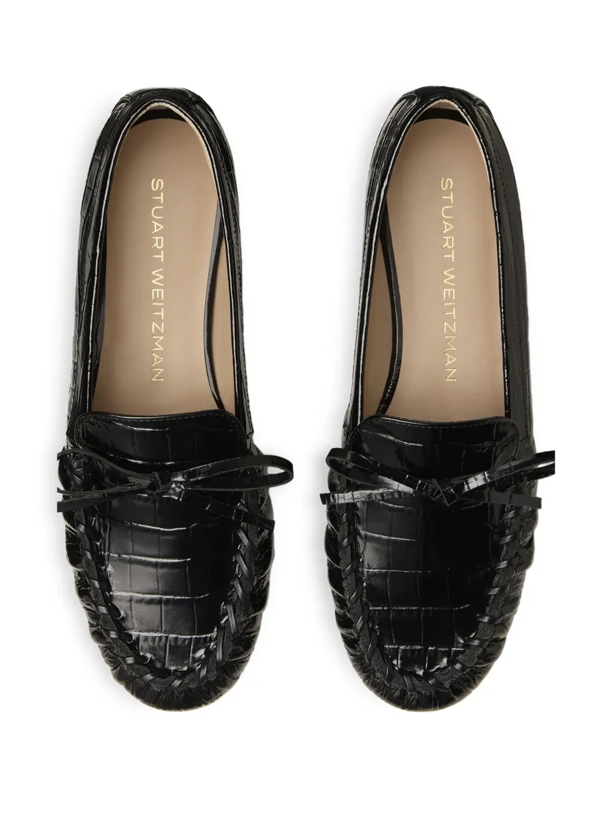 Stuart Weitzman ブリット ボウ ギャザー ローファー - ブラック - 画像3
