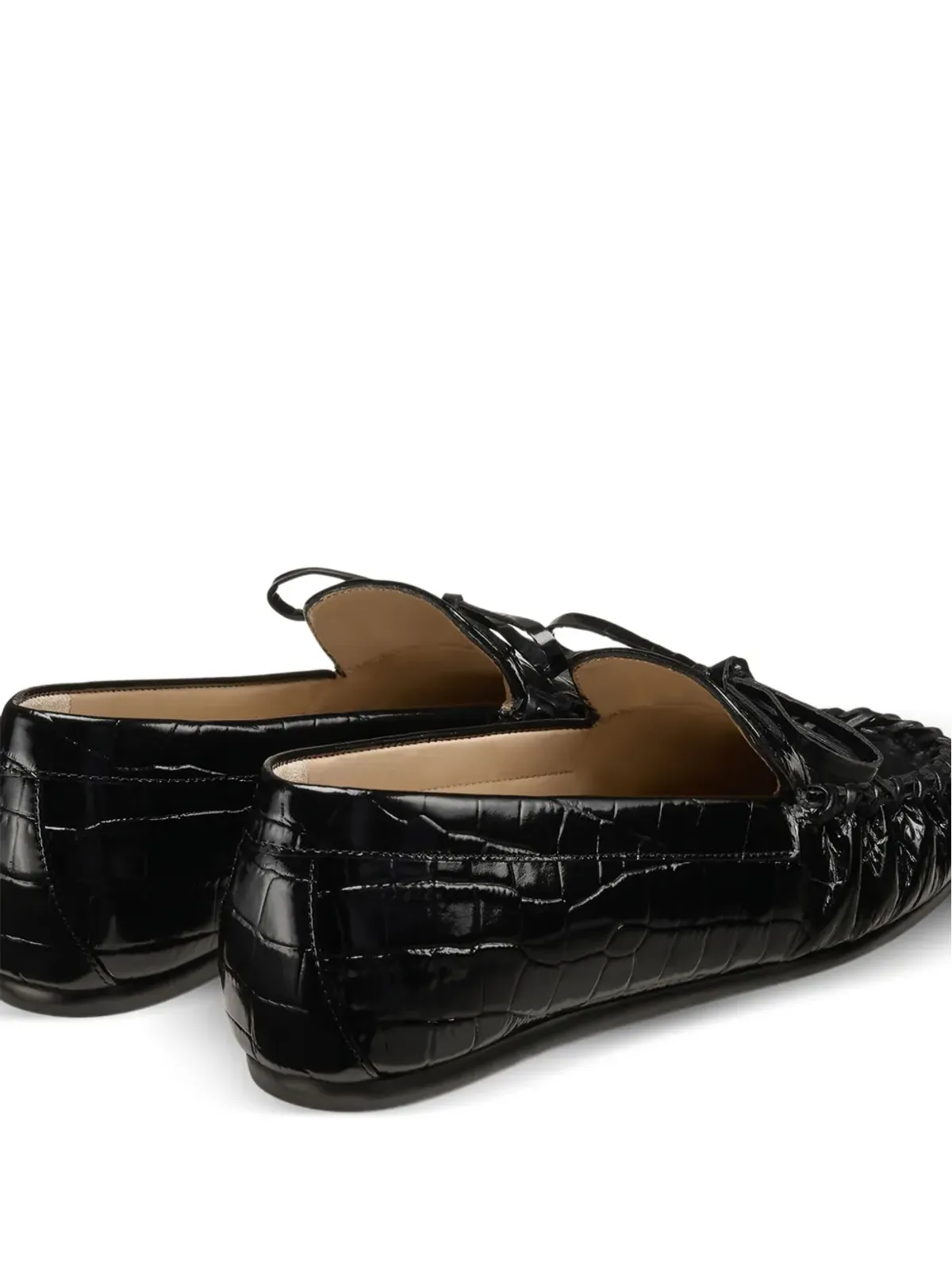 Stuart Weitzman ブリット ボウ ギャザー ローファー - ブラック - 画像4