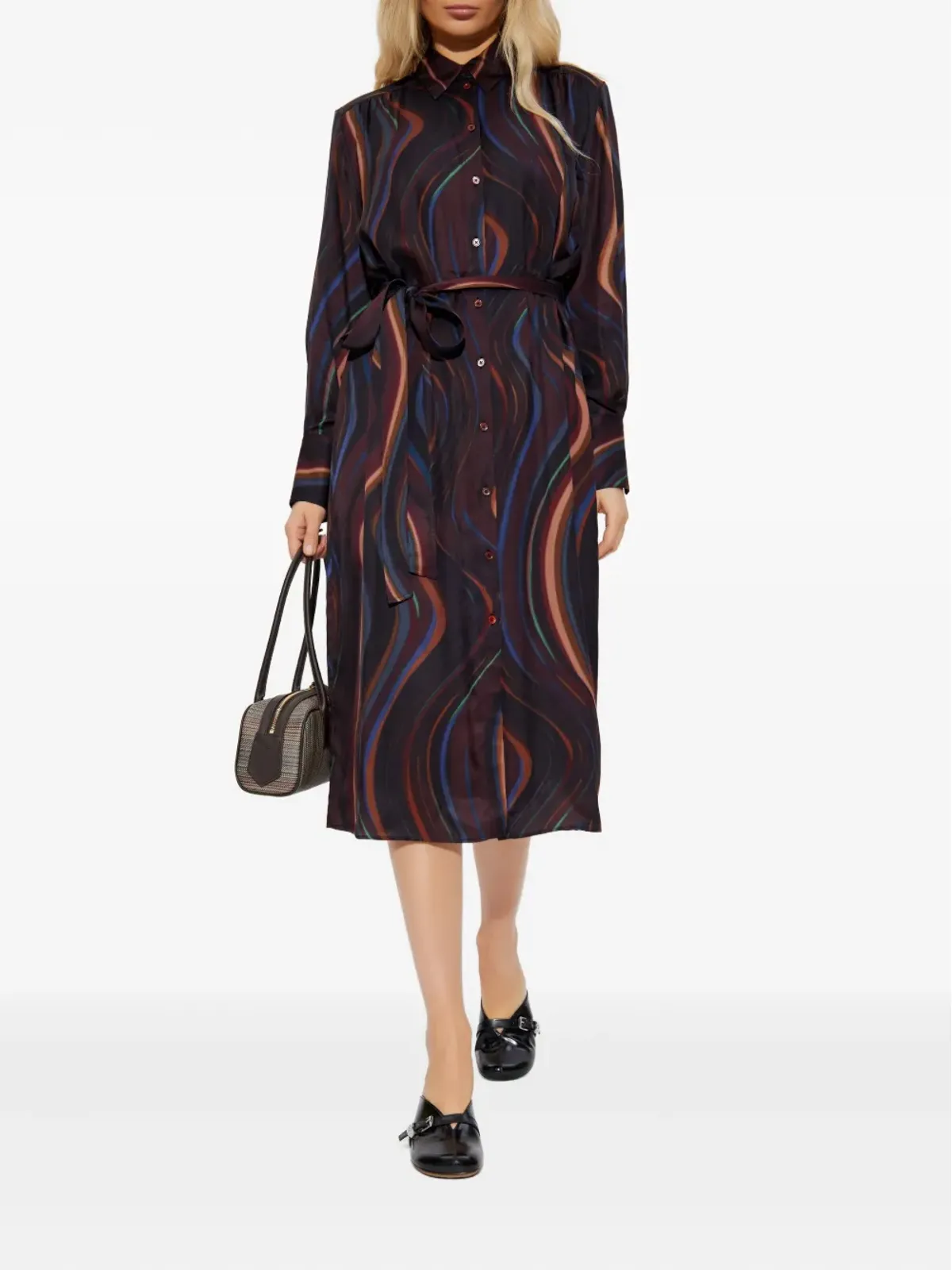 PS Paul Smith ストライプ柄ベルト付きマキシドレス - 画像2