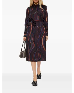 PS Paul Smith ストライプ柄ベルト付きマキシドレス - サムネイル2