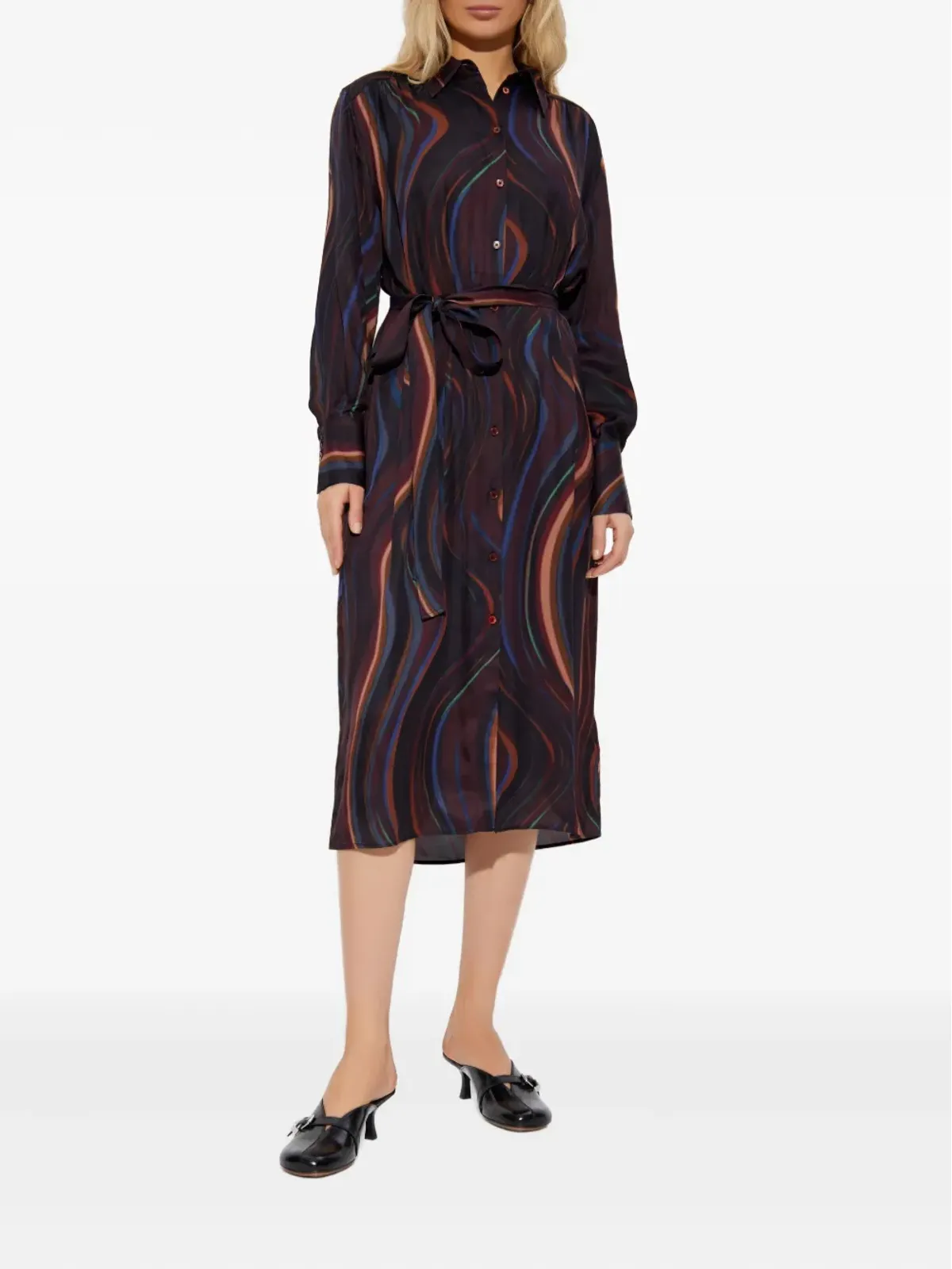 PS Paul Smith ストライプ柄ベルト付きマキシドレス - 画像3