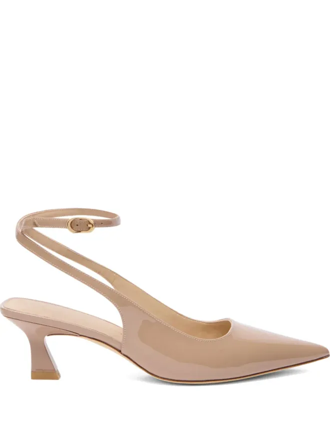 Stuart Weitzman Stuart Weitzman 50mm Vinnie アンクルストラップ・スカルプチュアルヒールパンプスの商品画像