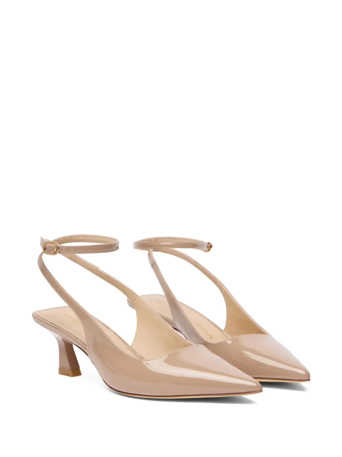 Stuart Weitzman 50mm Vinnie アンクルストラップ・スカルプチュアルヒールパンプス - 画像2
