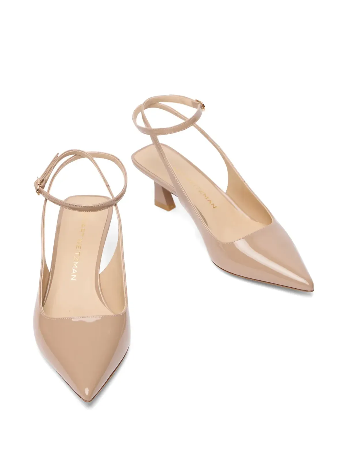 Stuart Weitzman 50mm Vinnie アンクルストラップ・スカルプチュアルヒールパンプス - 画像3